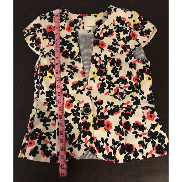 Anthropologie Elevenses Dahlia Pressed Floral Blazer - Size 6 - Picture 7 of 10